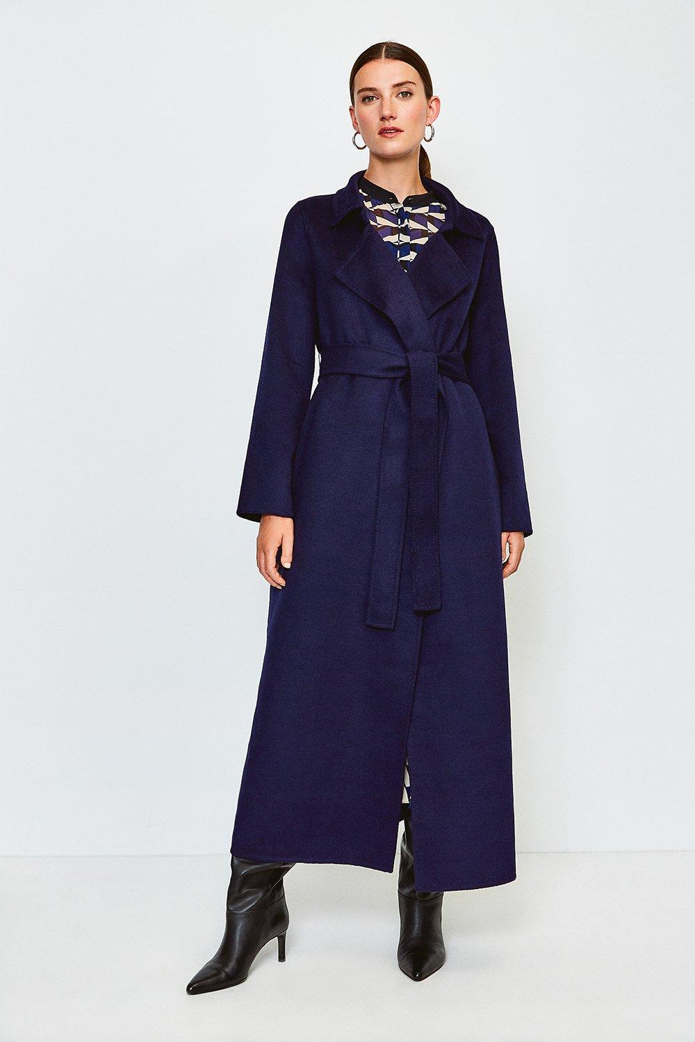 navy maxi coat