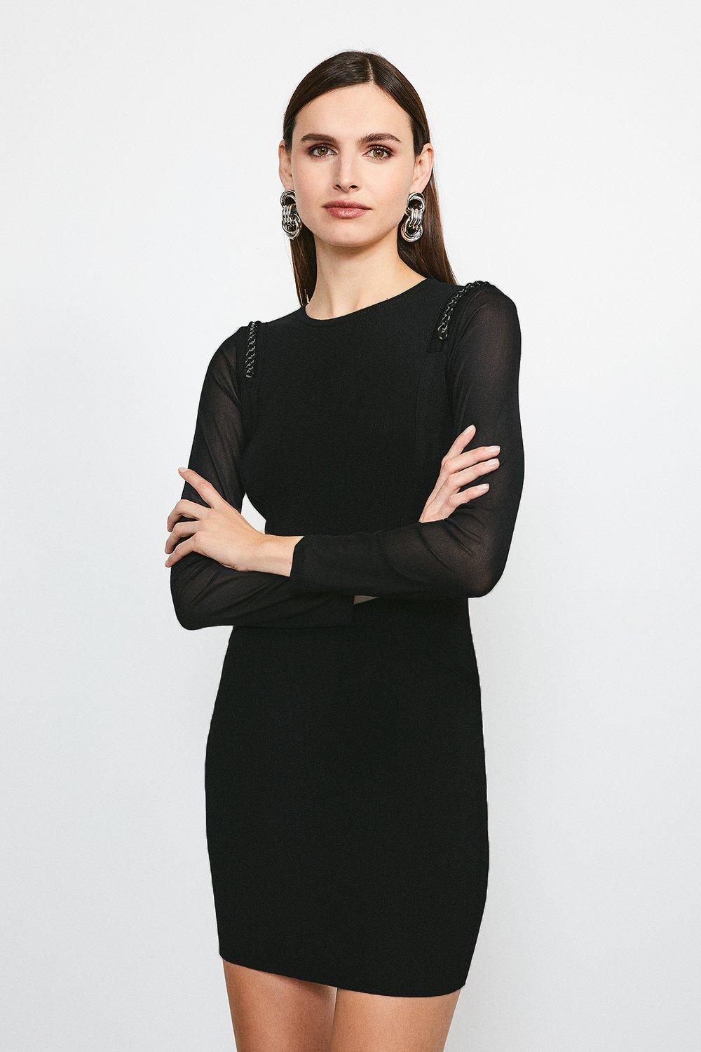 karen millen chain one shoulder dress