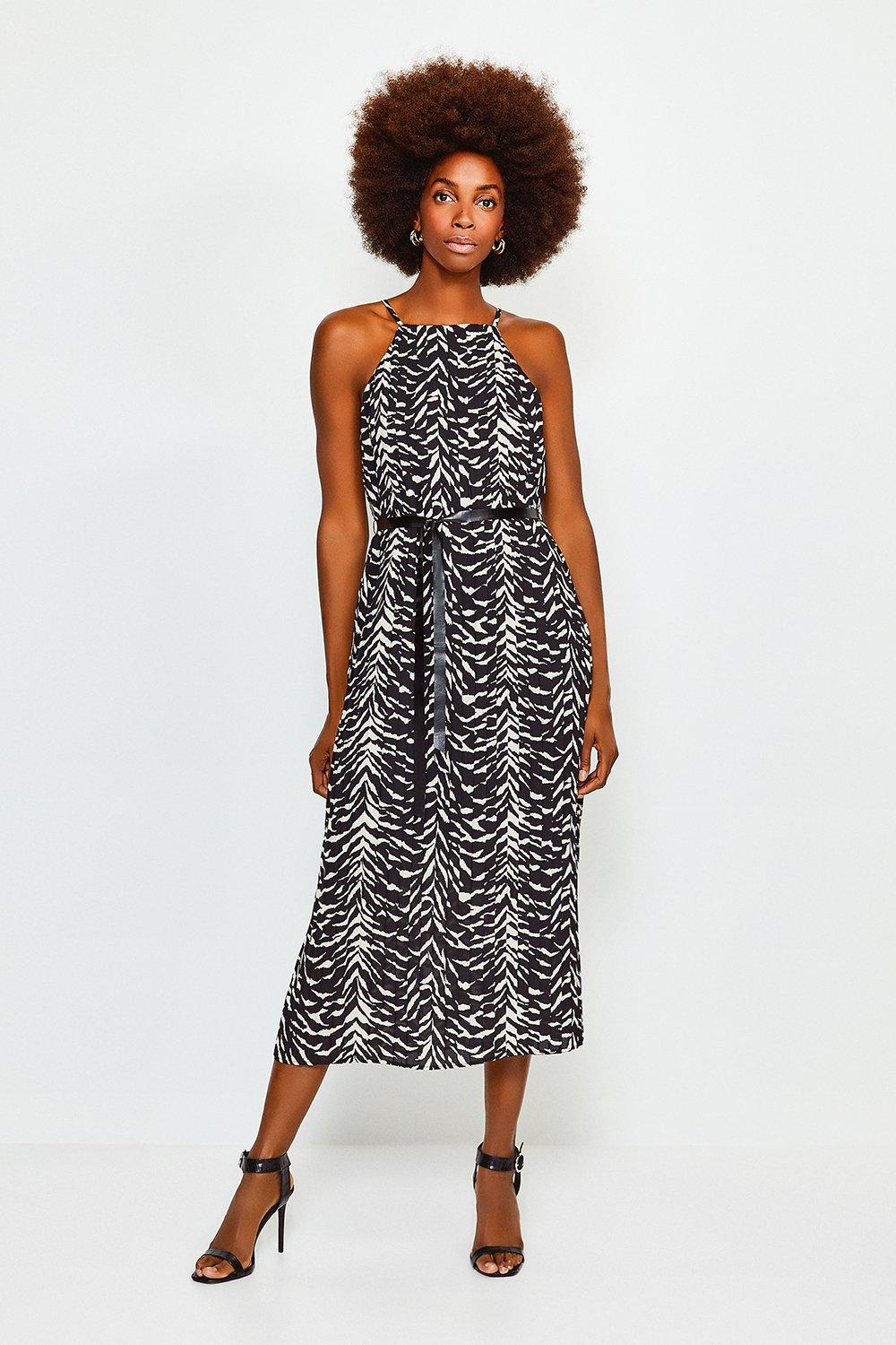 animal print strappy dress