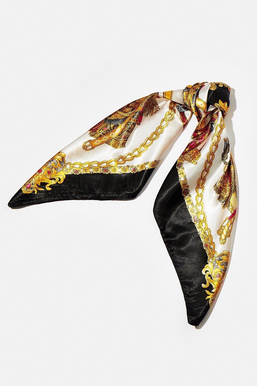 Chain Print Satin Scarf