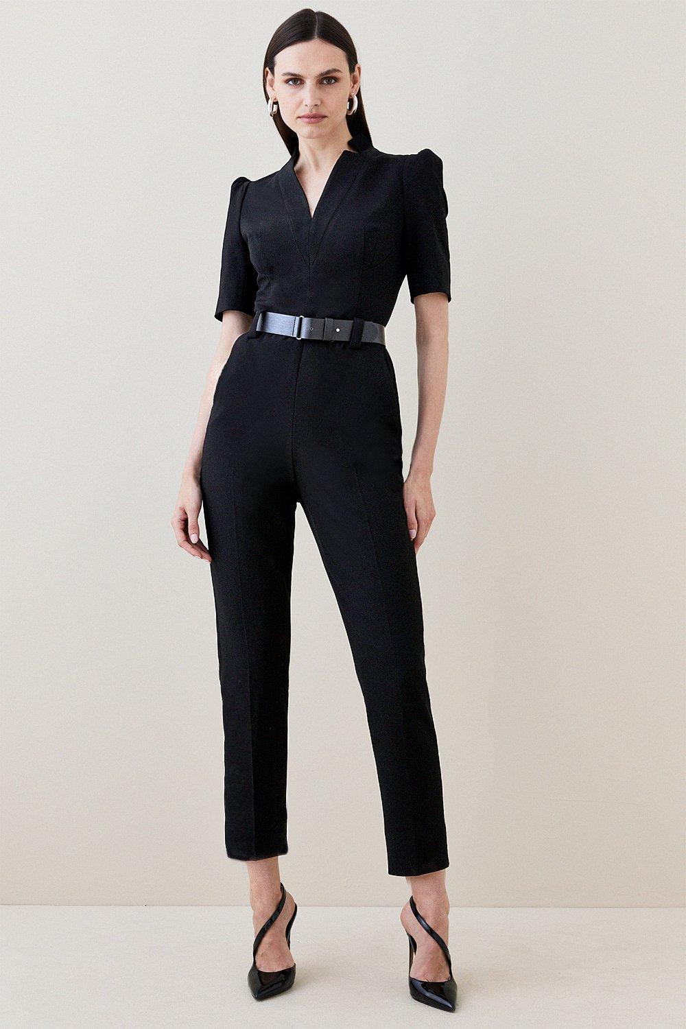 Black jumpsuit outlet with belt