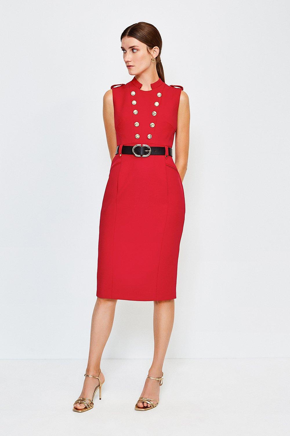 karen millen tailored belted dress