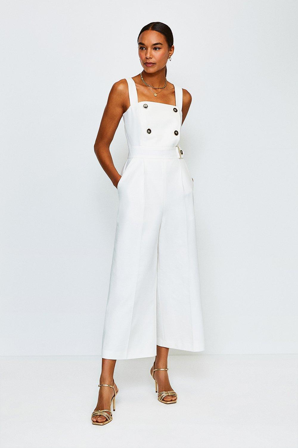 Karen millen white jumpsuit clearance