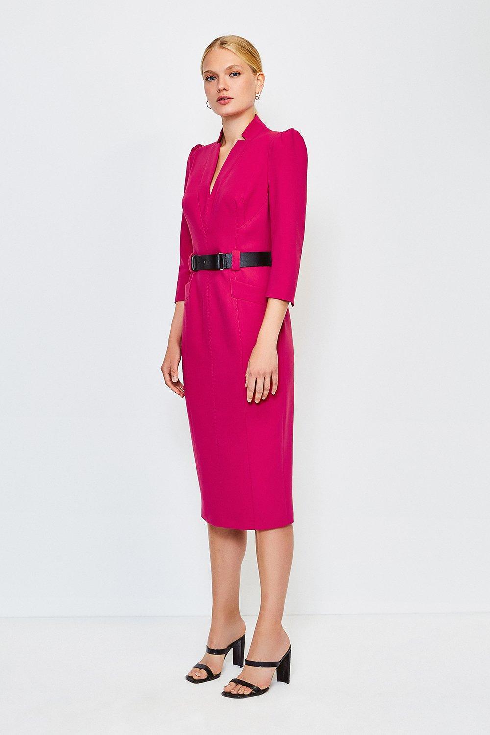 karen millen forever dress magenta