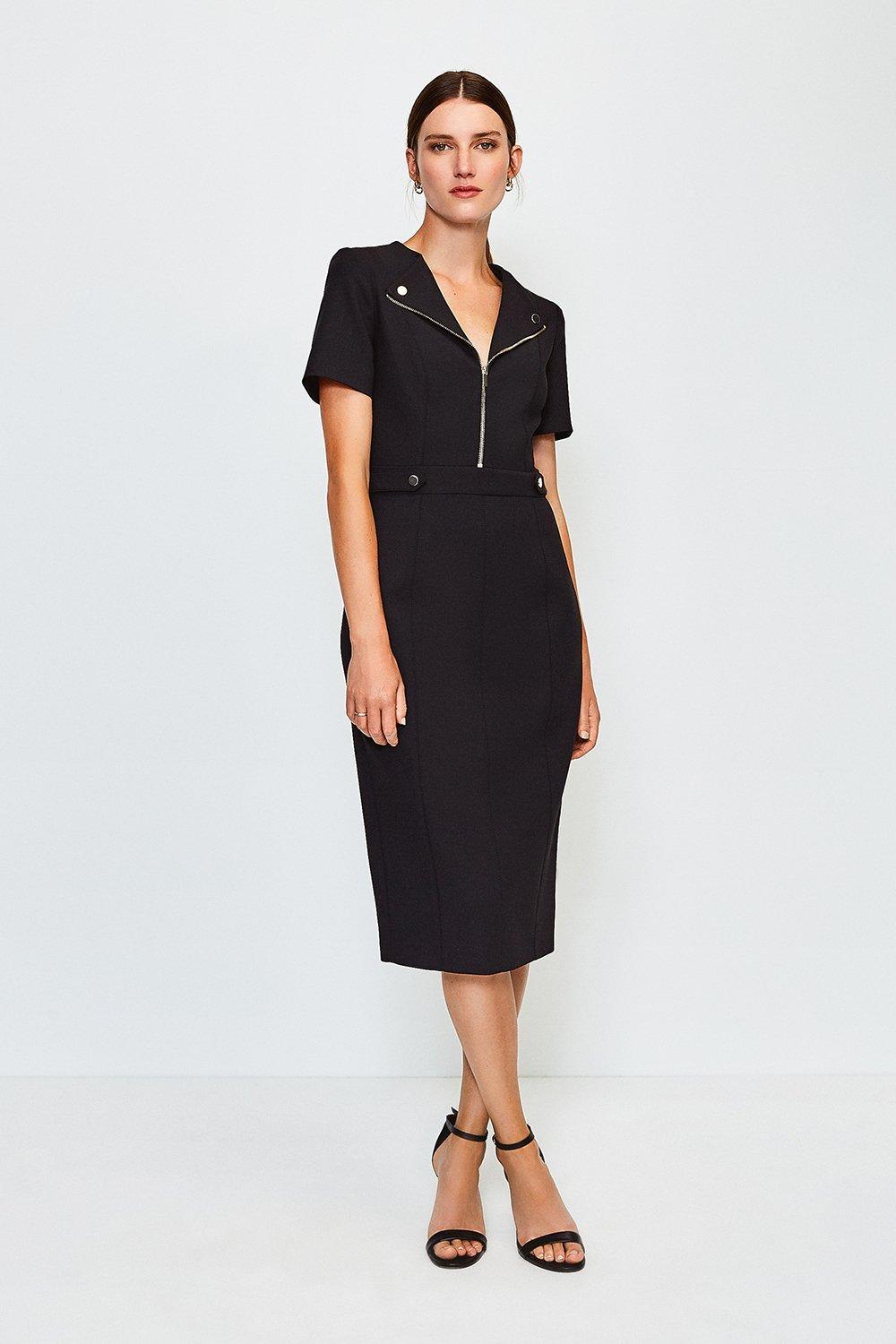 karen millen blue strapless pencil dress
