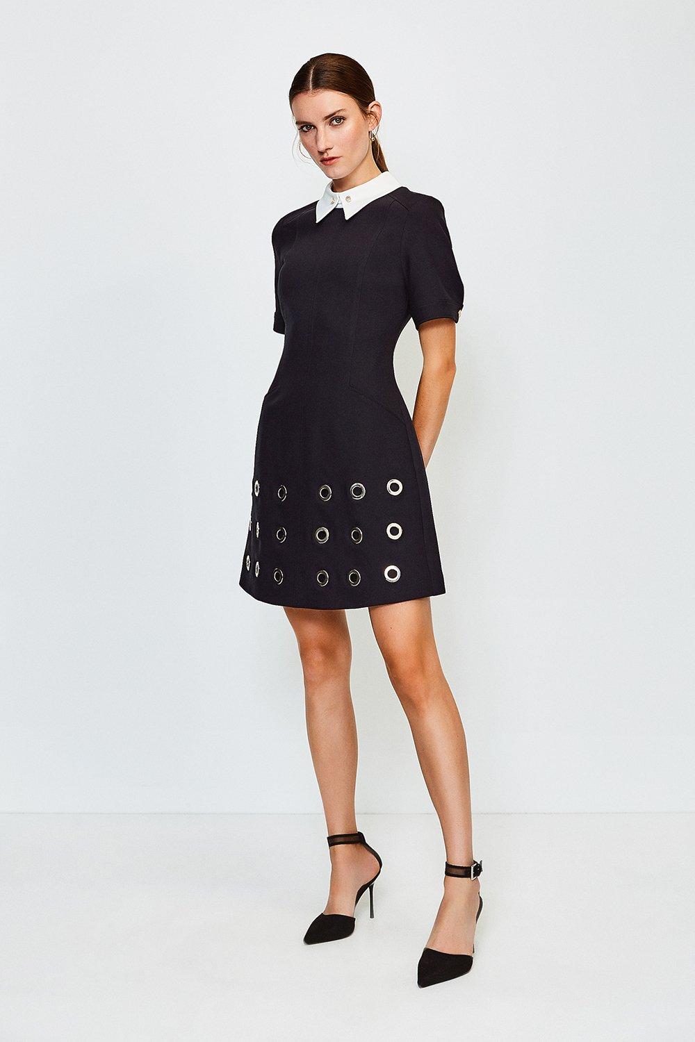 karen millen black studded dress