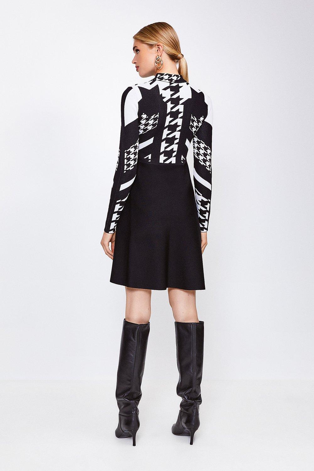 karen millen houndstooth dress