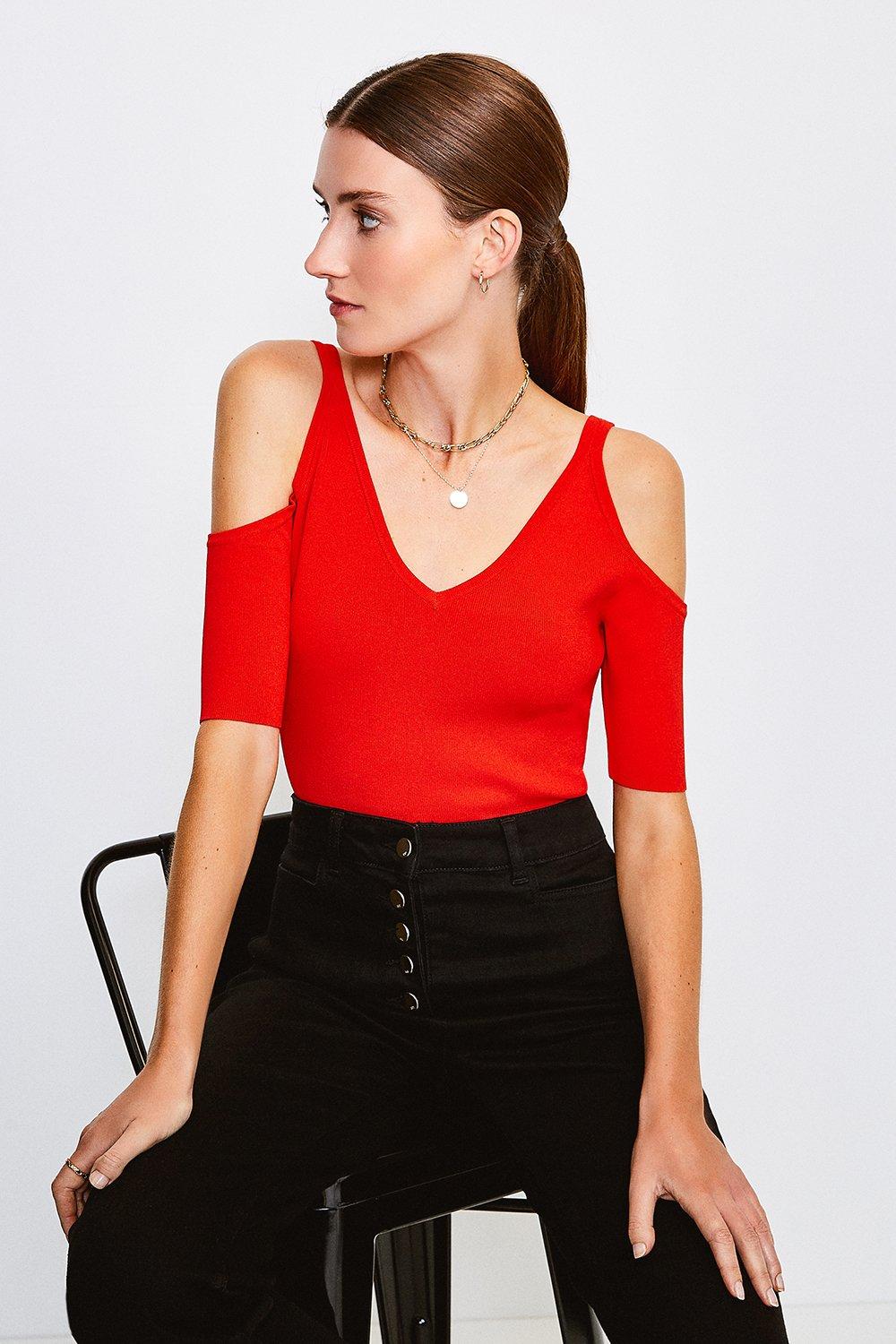 karen millen cold shoulder top