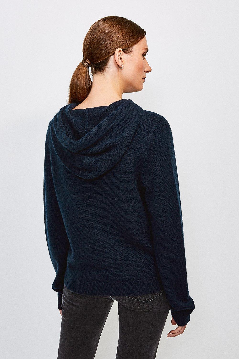 navy cashmere hoodie