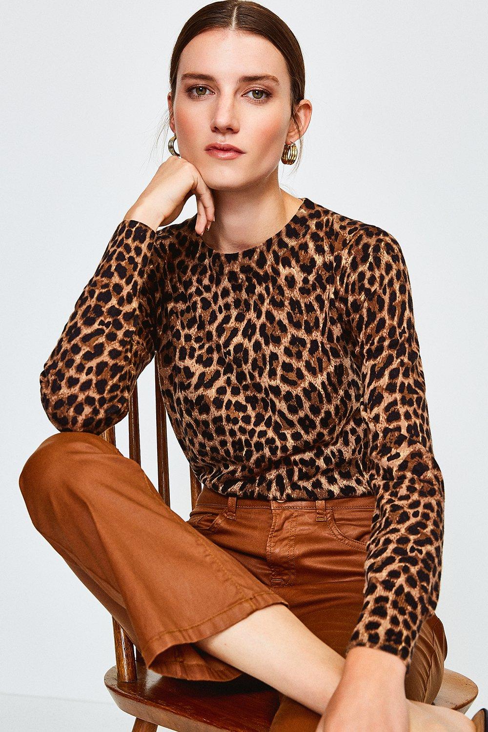 Warehouse animal print discount jumper