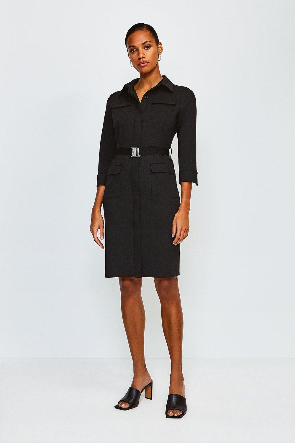 karen millen black belted dress