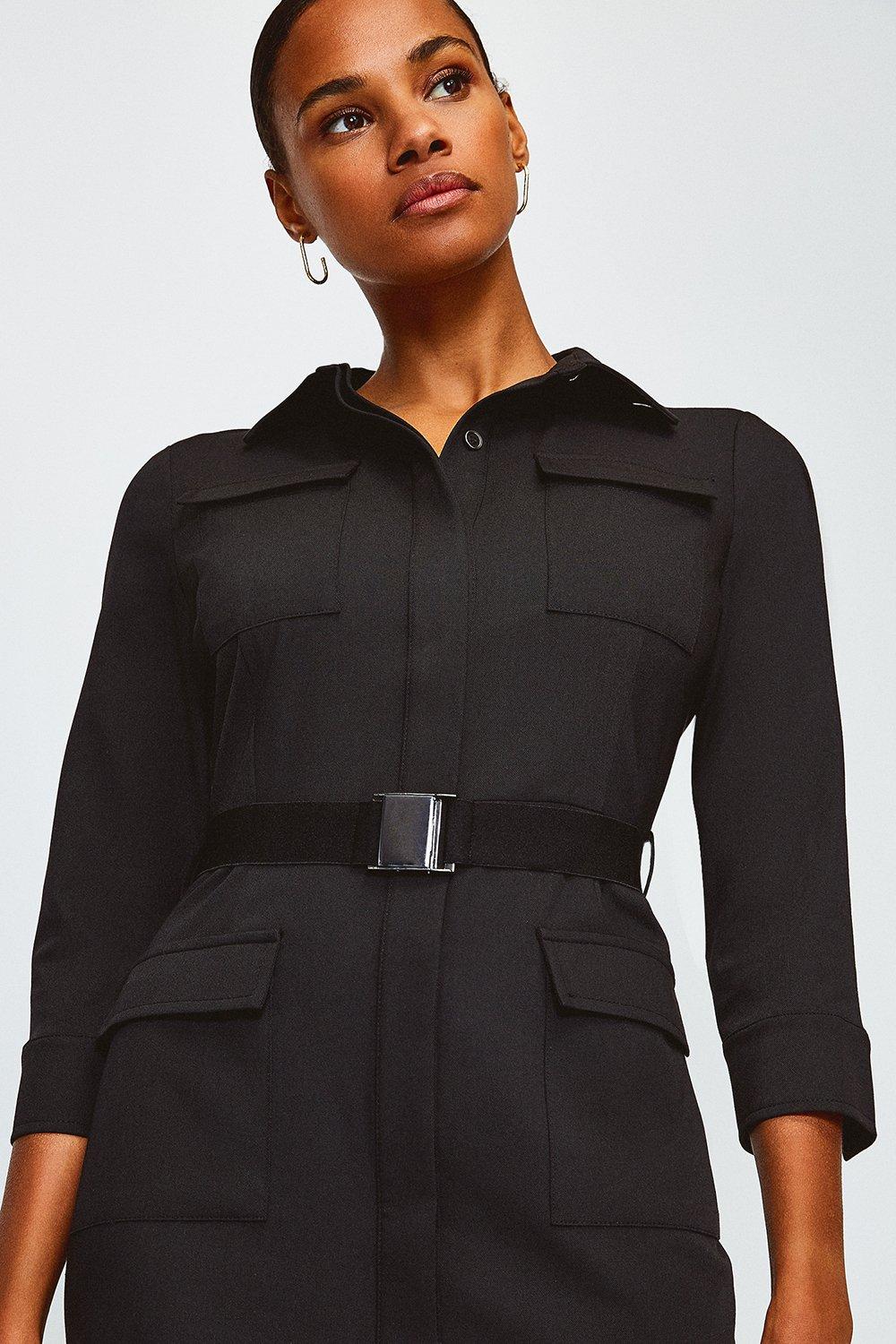 karen millen black utility dress