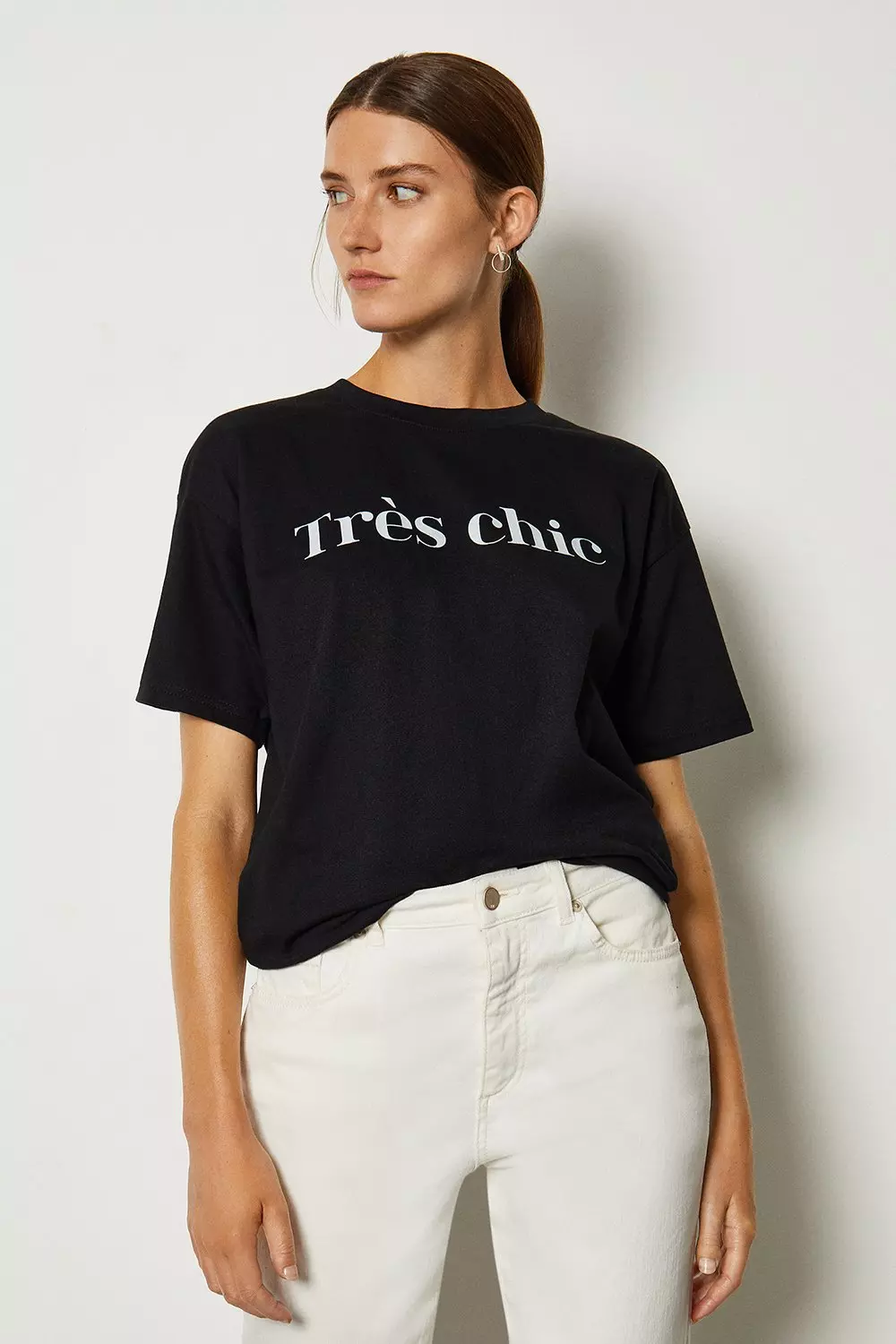 lanthan Ti år Behov for Tres Chic Slogan Cotton Jersey T-Shirt | Karen Millen