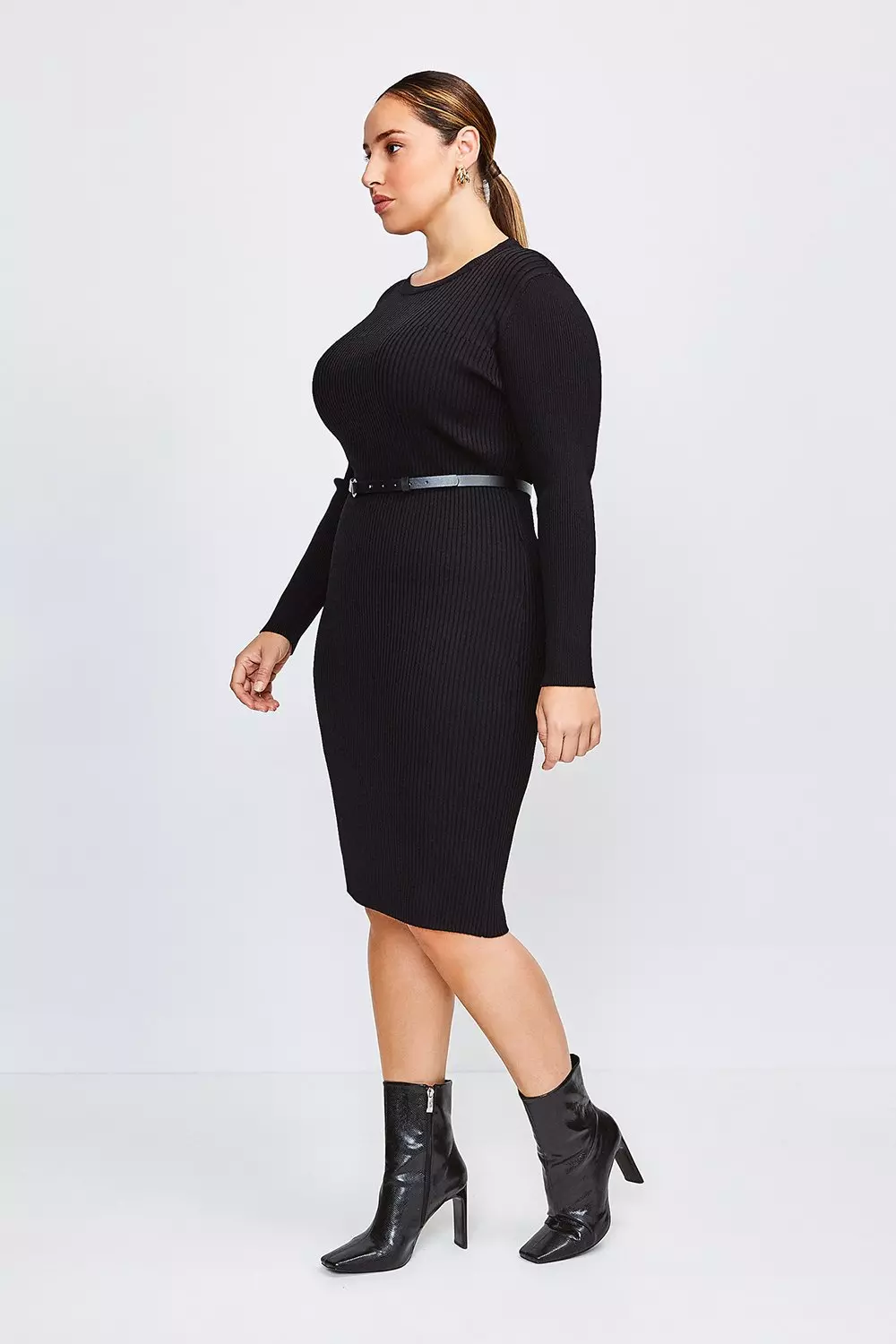 Karen millen outlet ribbed knit dress