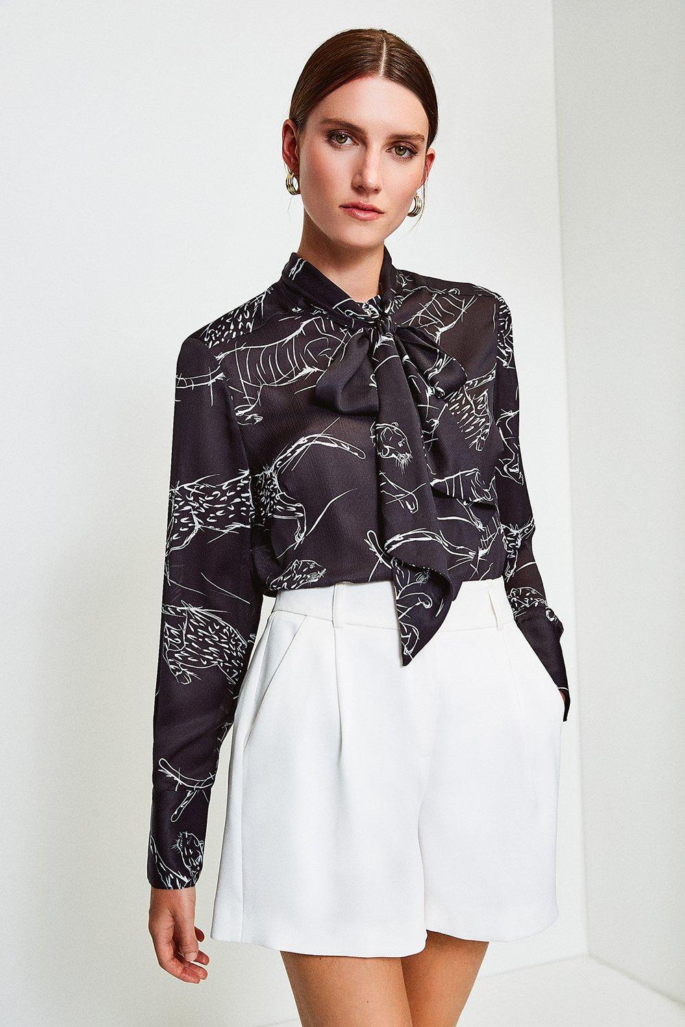 karen millen tiger embroidered dress