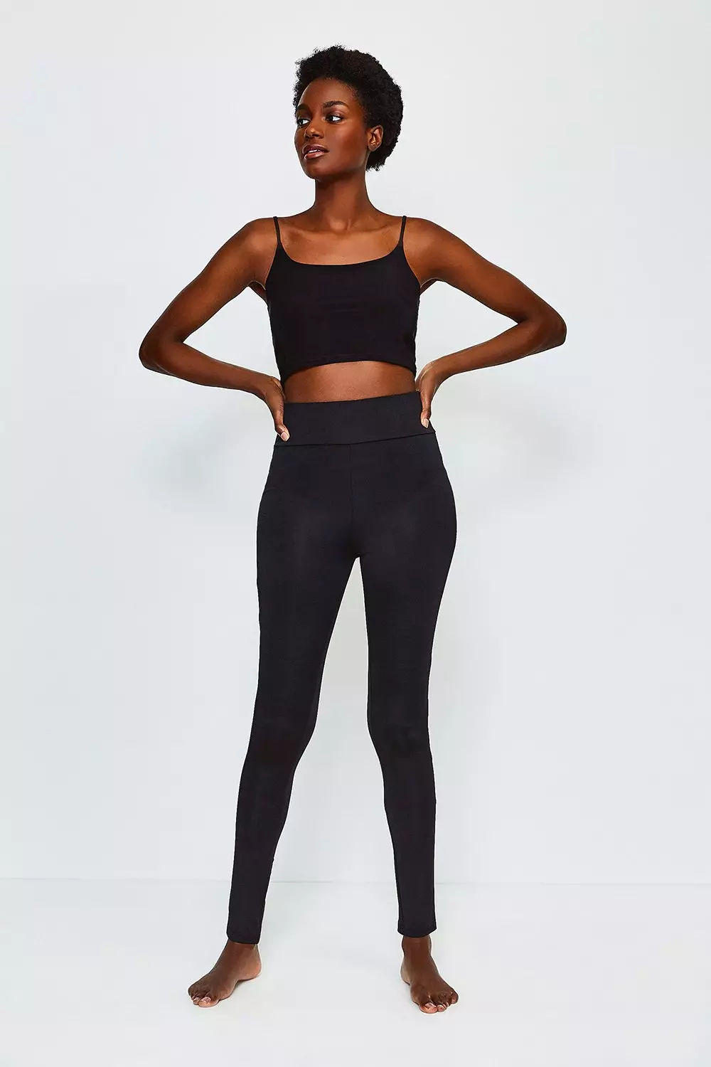 Stretch Denim And Mesh Stirrup Legging