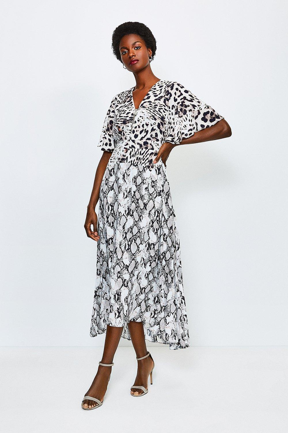 karen millen animal print midi dress