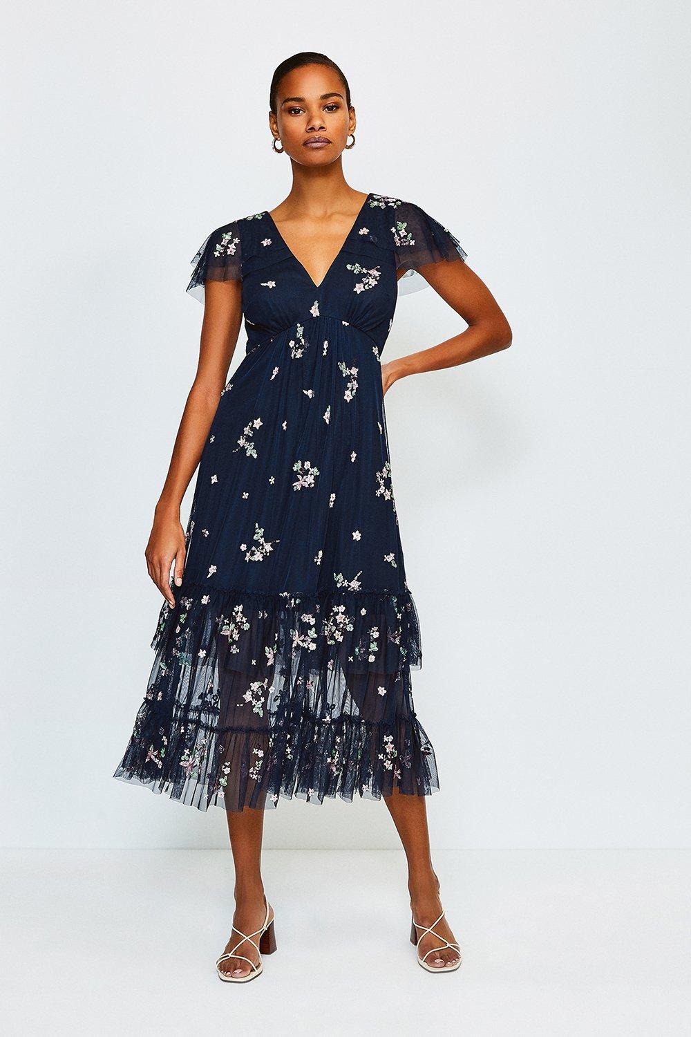 karen millen black floral dress