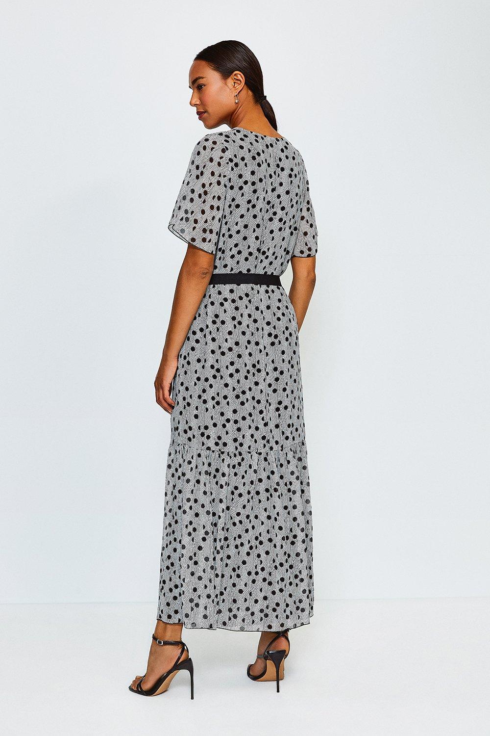 spot tiered maxi dress
