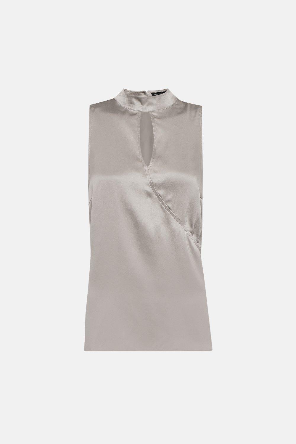 silk satin sleeveless tops