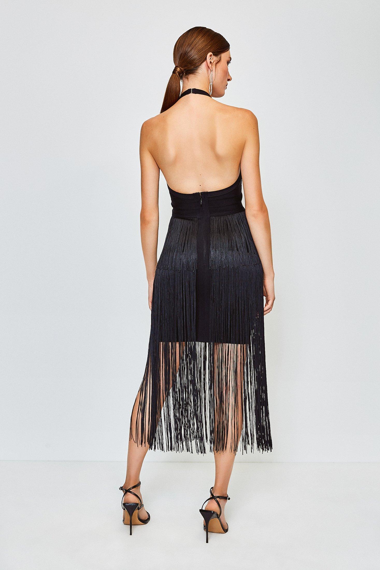 karen millen fringed midi dress