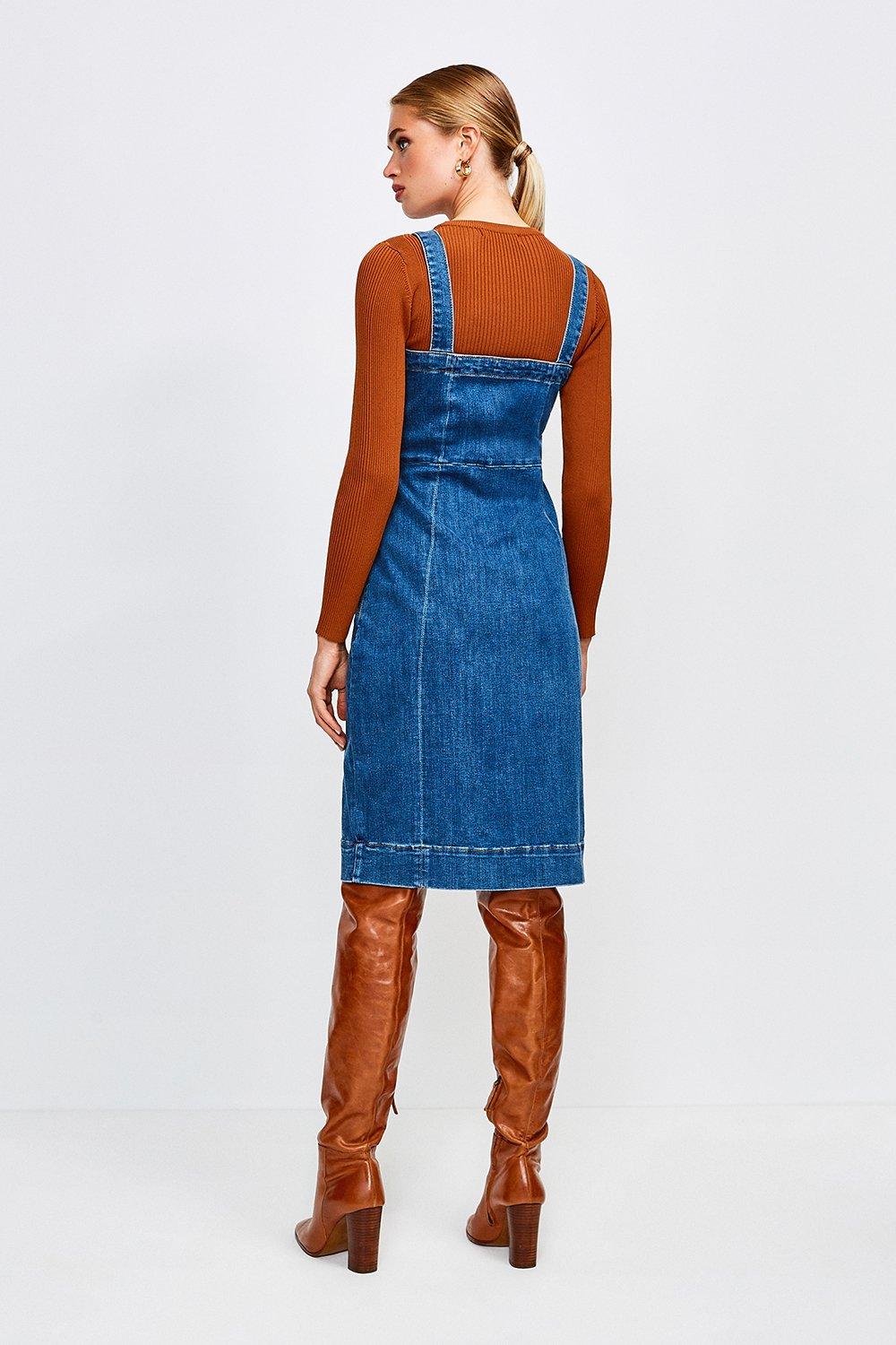 sleeveless denim dress