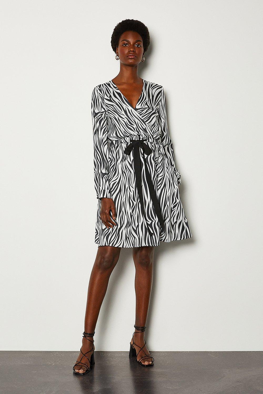 karen millen zebra scarf dress