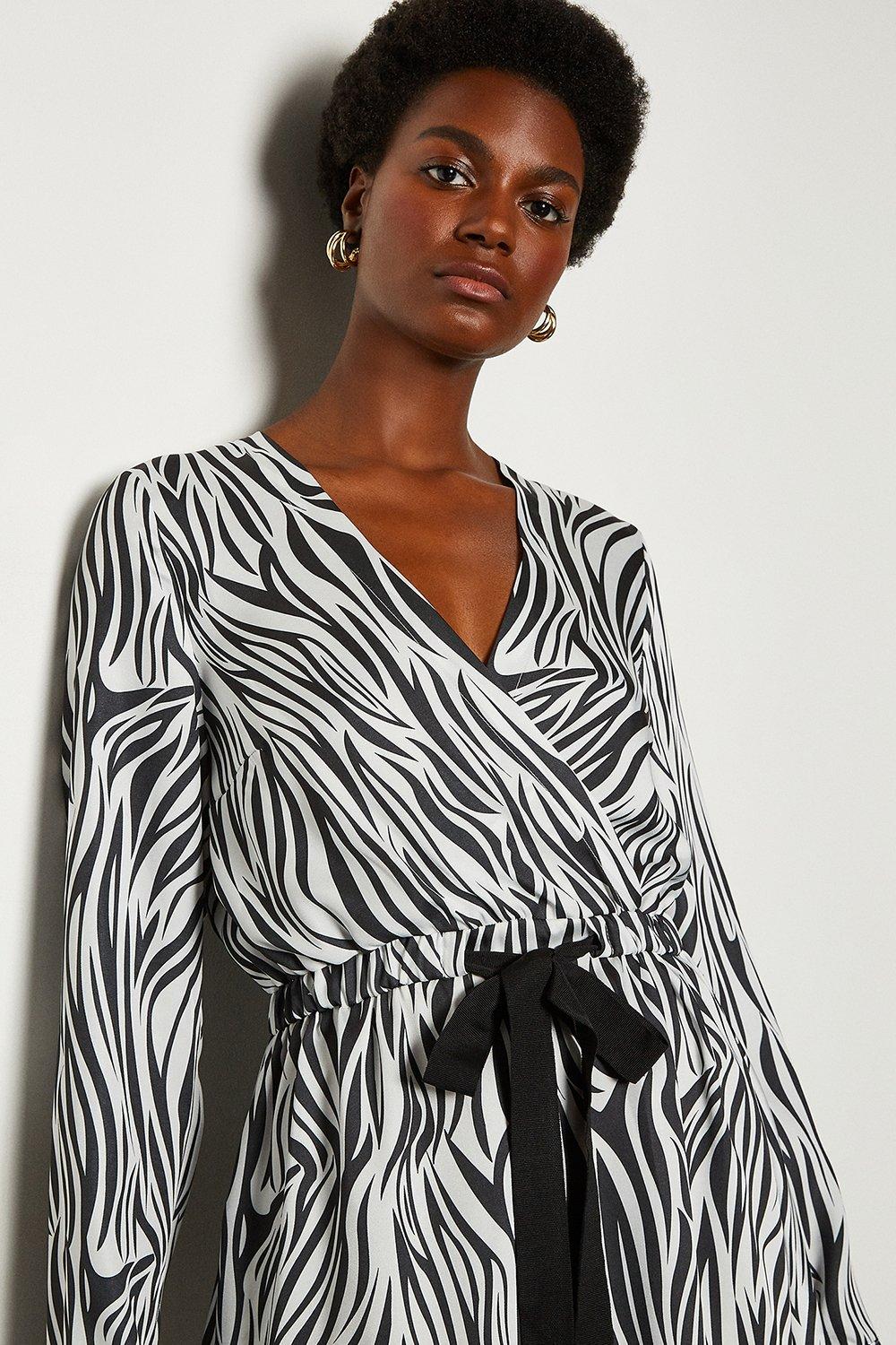 karen millen zebra scarf dress