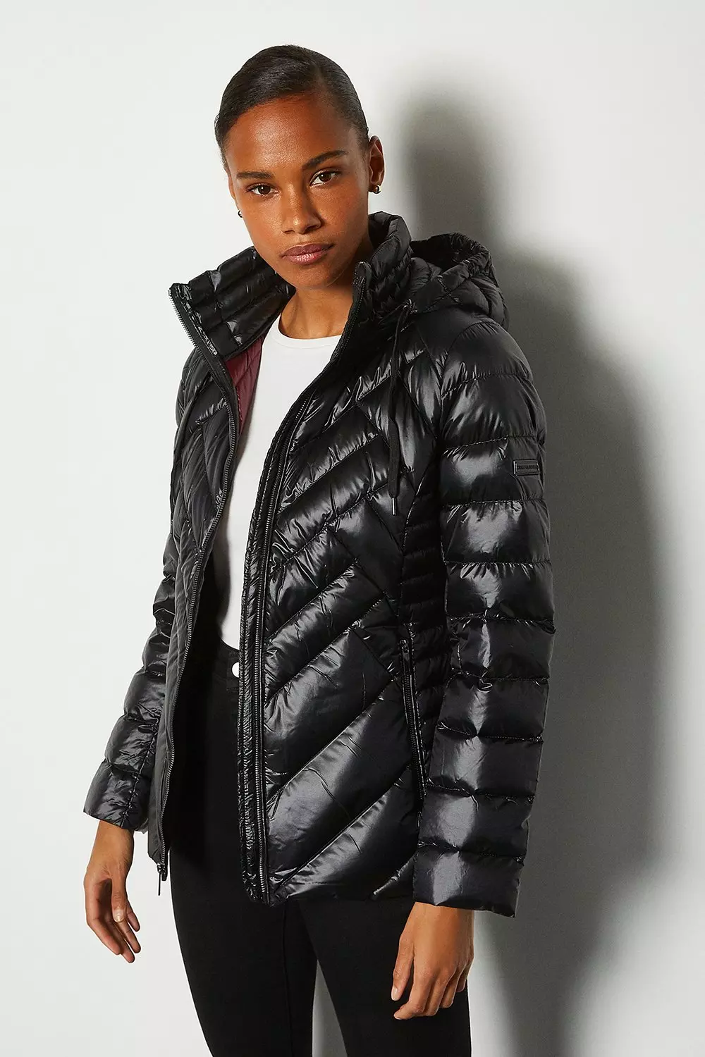 Karen millen discount black puffer coat