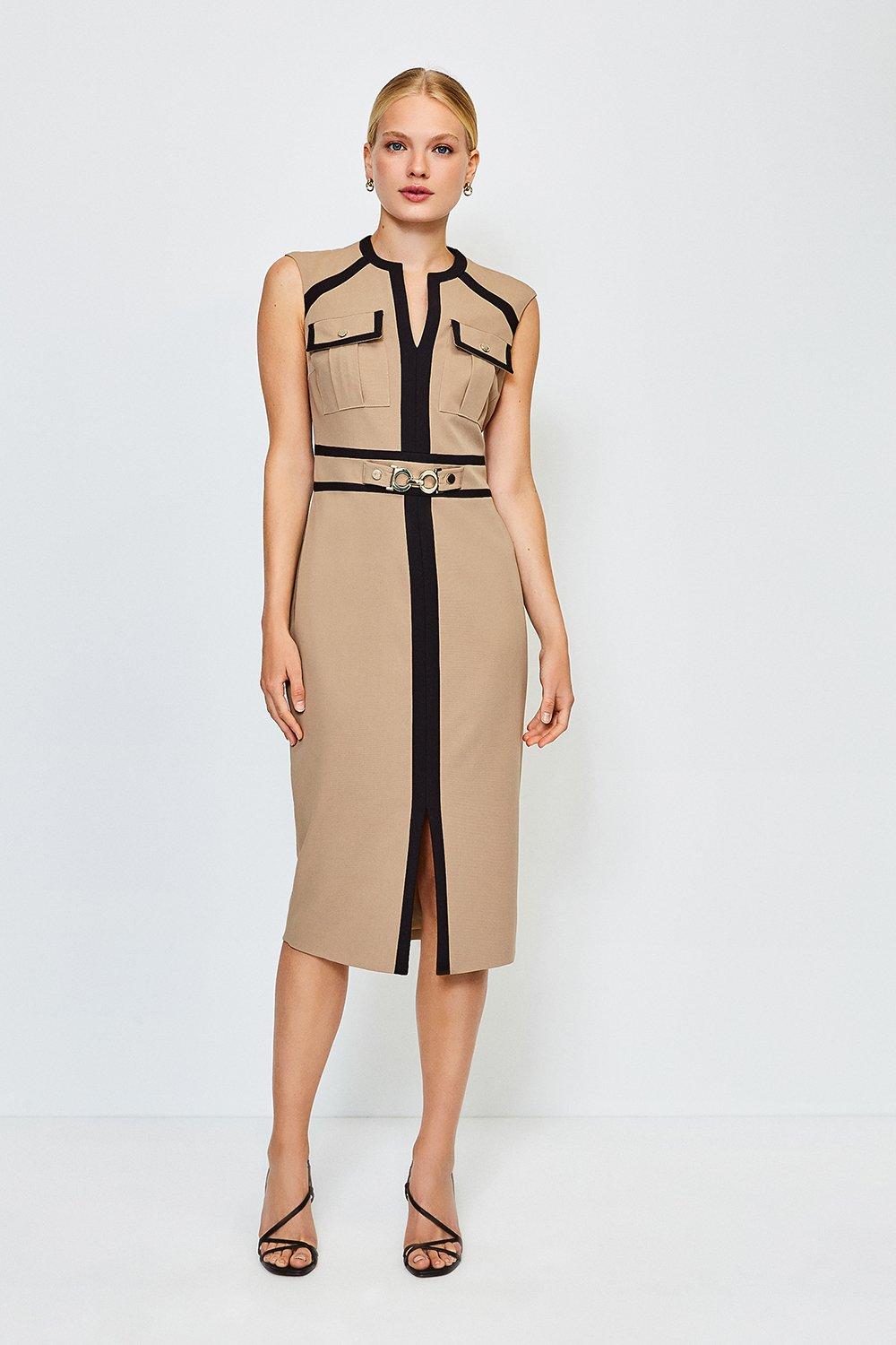 karen millen khaki utility dress