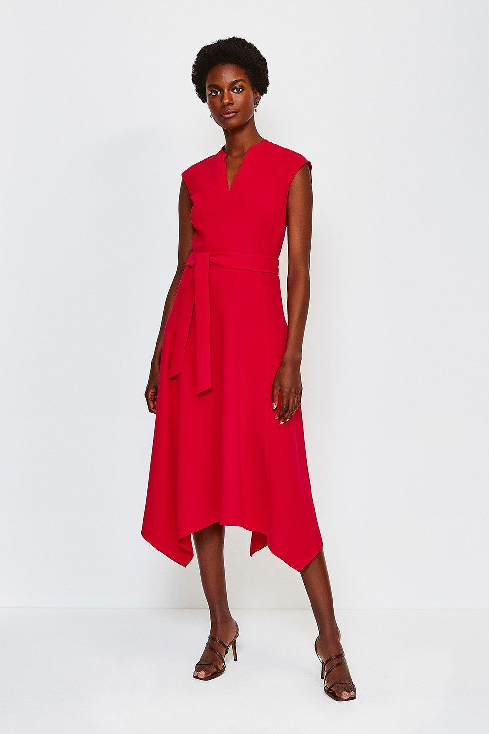karen millen red midi dress