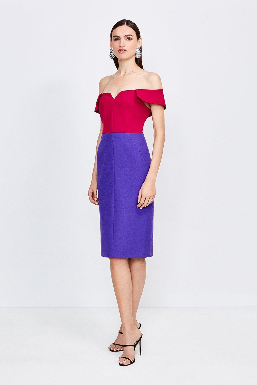 karen millen forever dress magenta