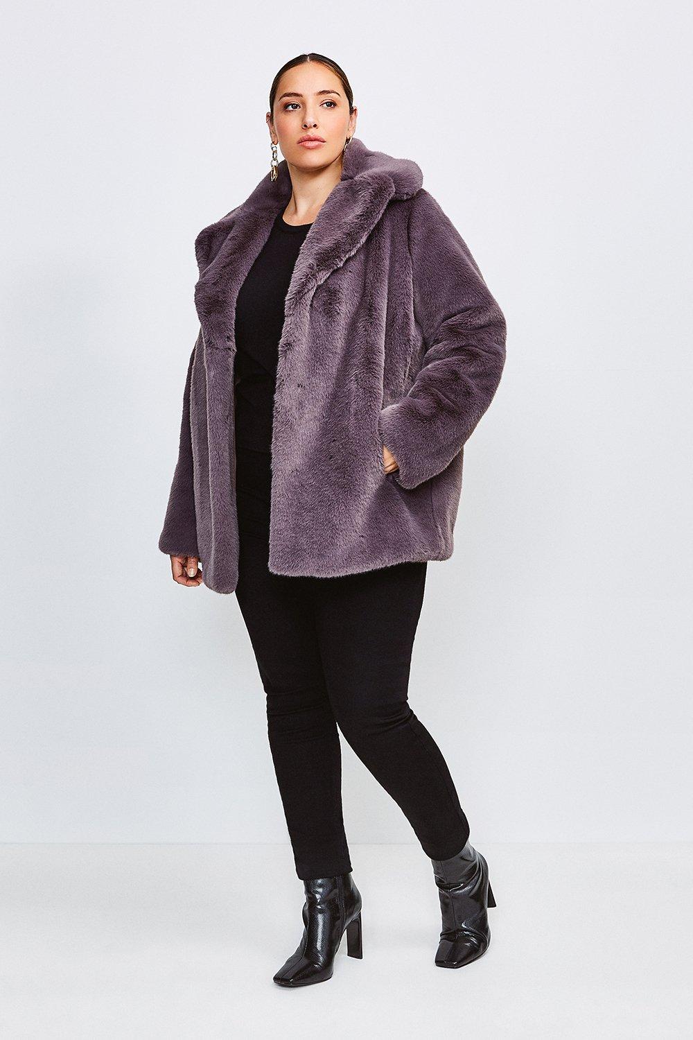 plus size faux fur jacket