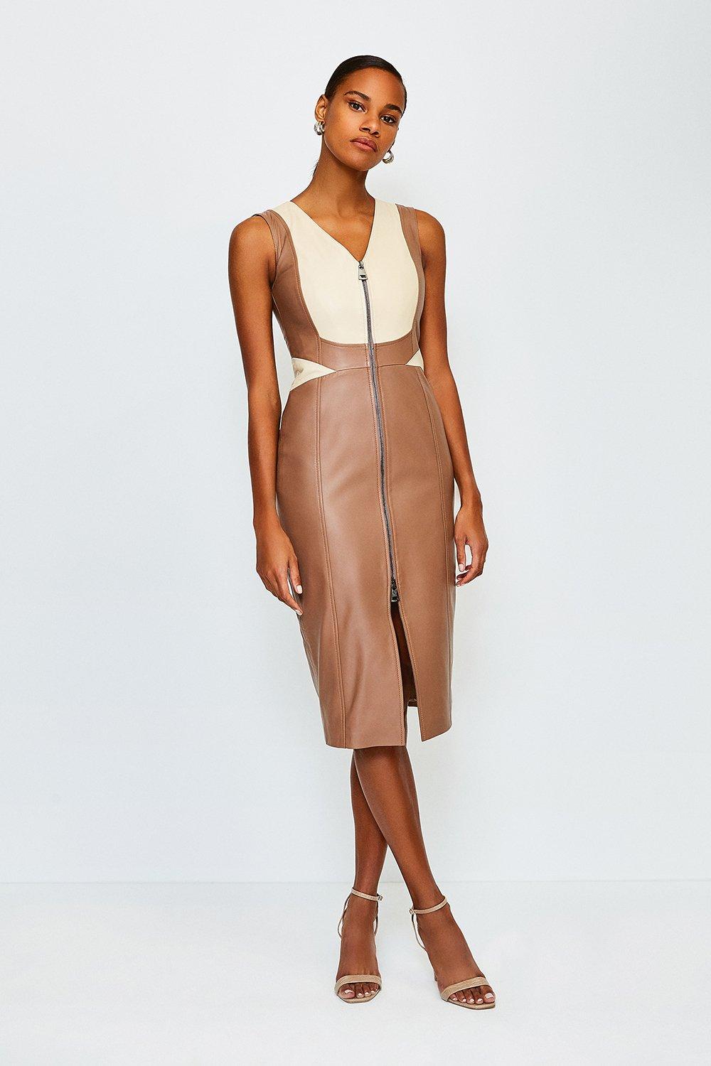 karen millen leather dress