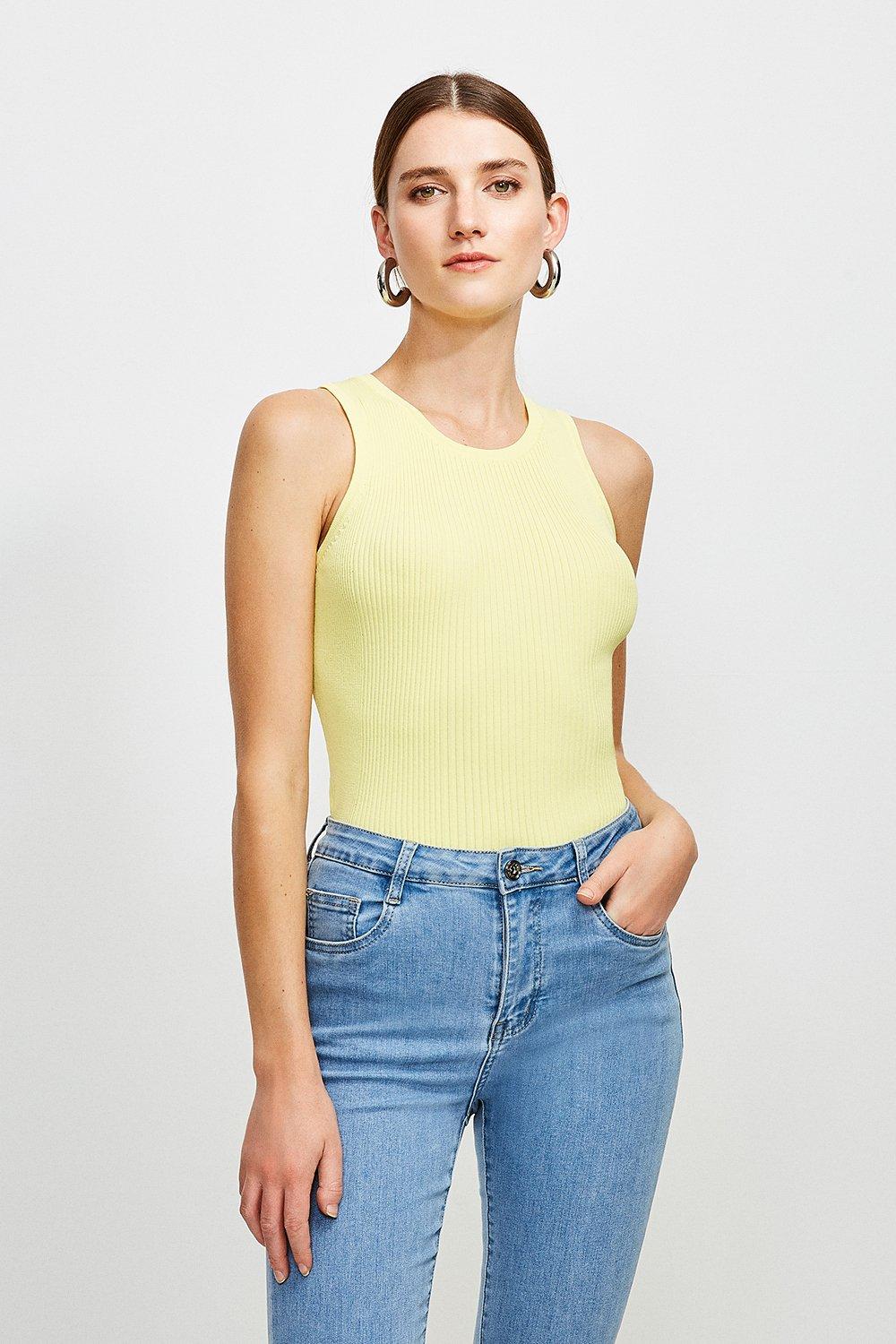 karen millen yellow top