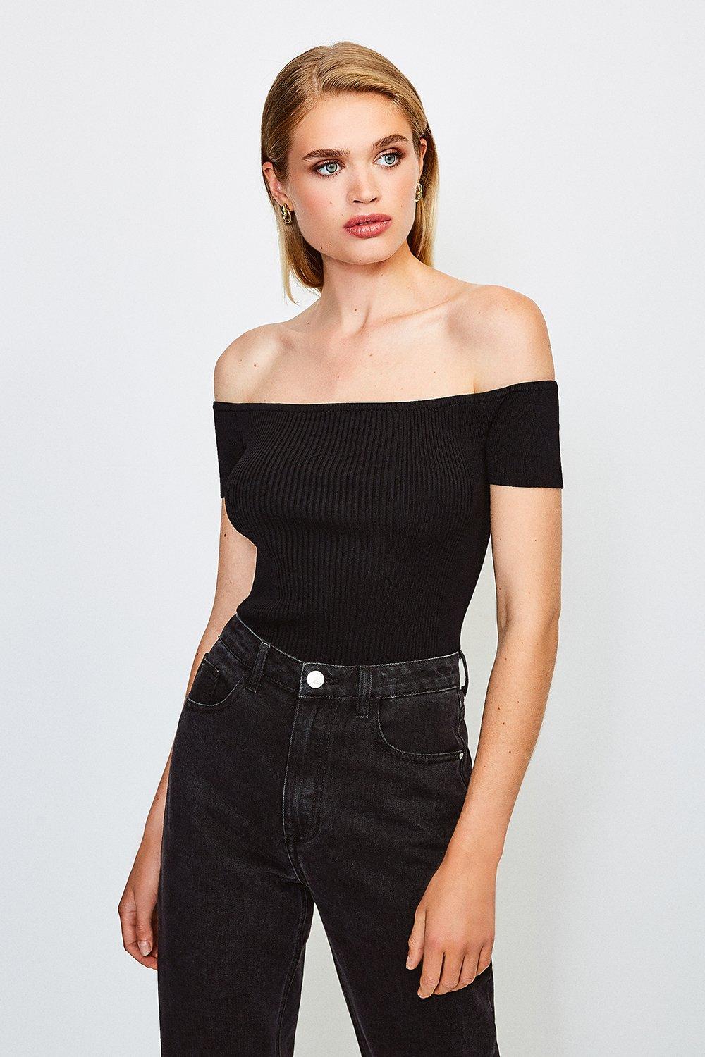 karen millen black bardot top