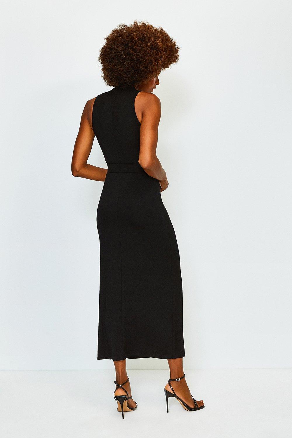 Belted Maxi Jersey Dress | Karen Millen