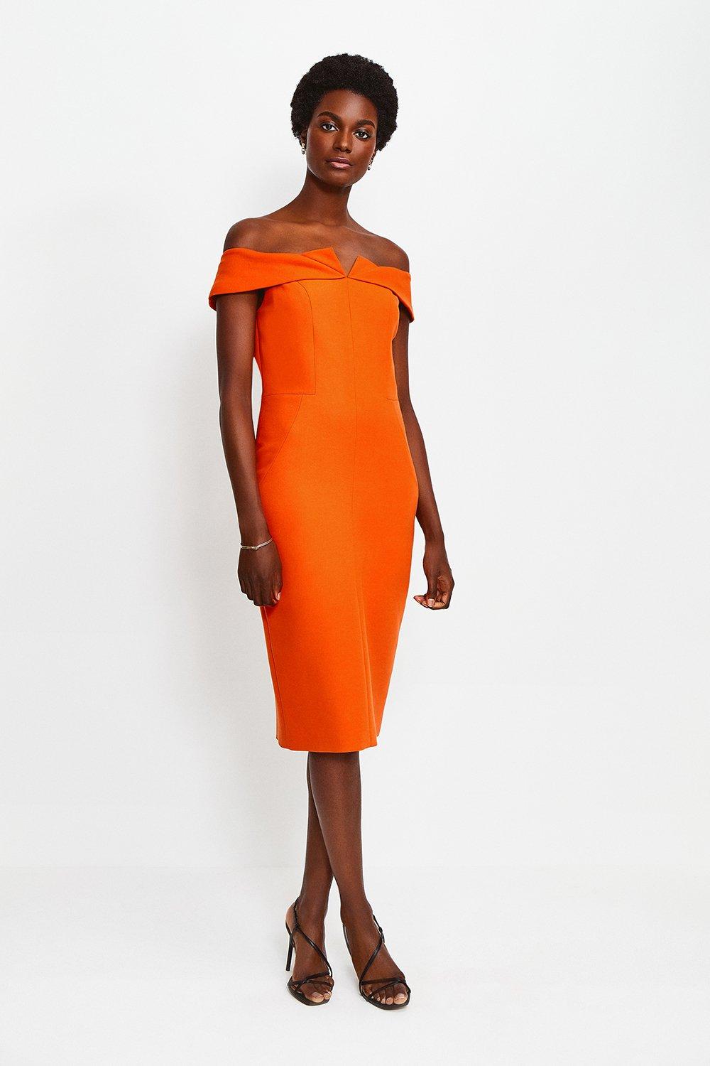 neon orange plus size dress