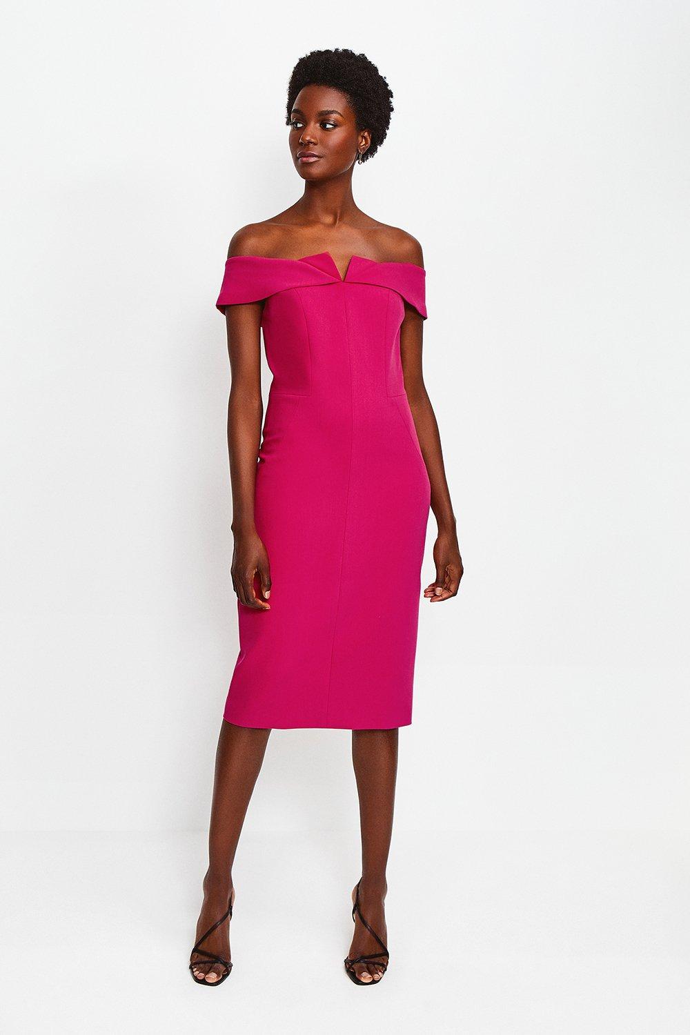 karen millen forever dress magenta