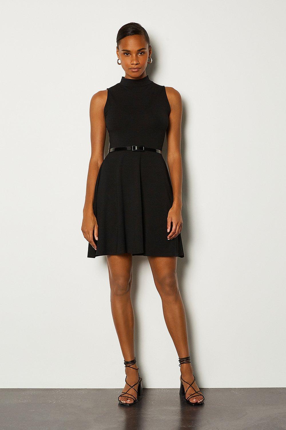 karen millen black dress with belt
