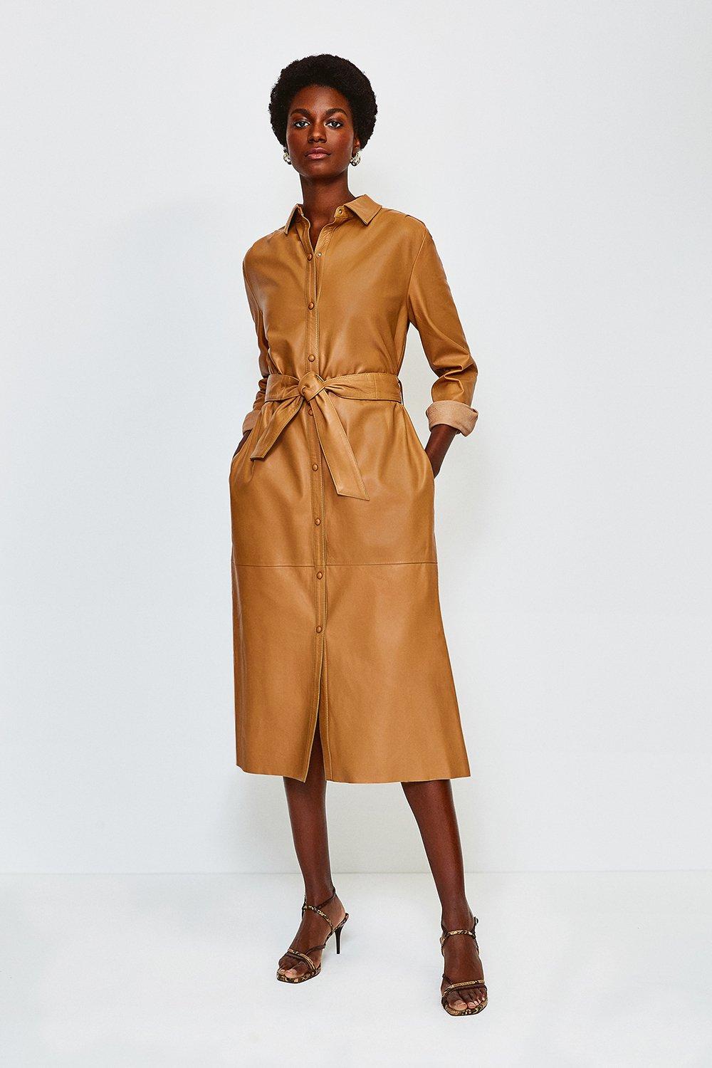 karen millen leather dress