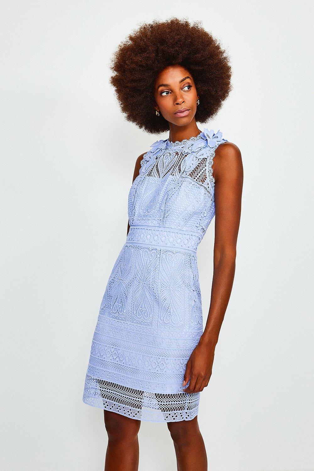 karen millen blue lace dress