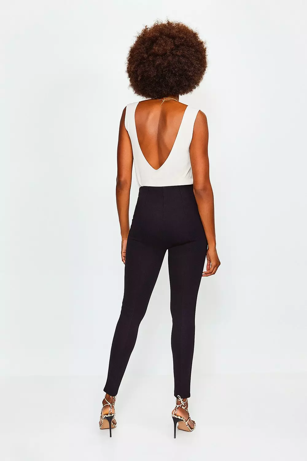 Faux Leather And Ponte Legging