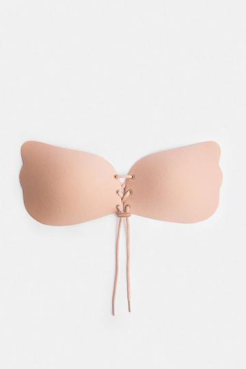 Stick On Lace Front Bra nude