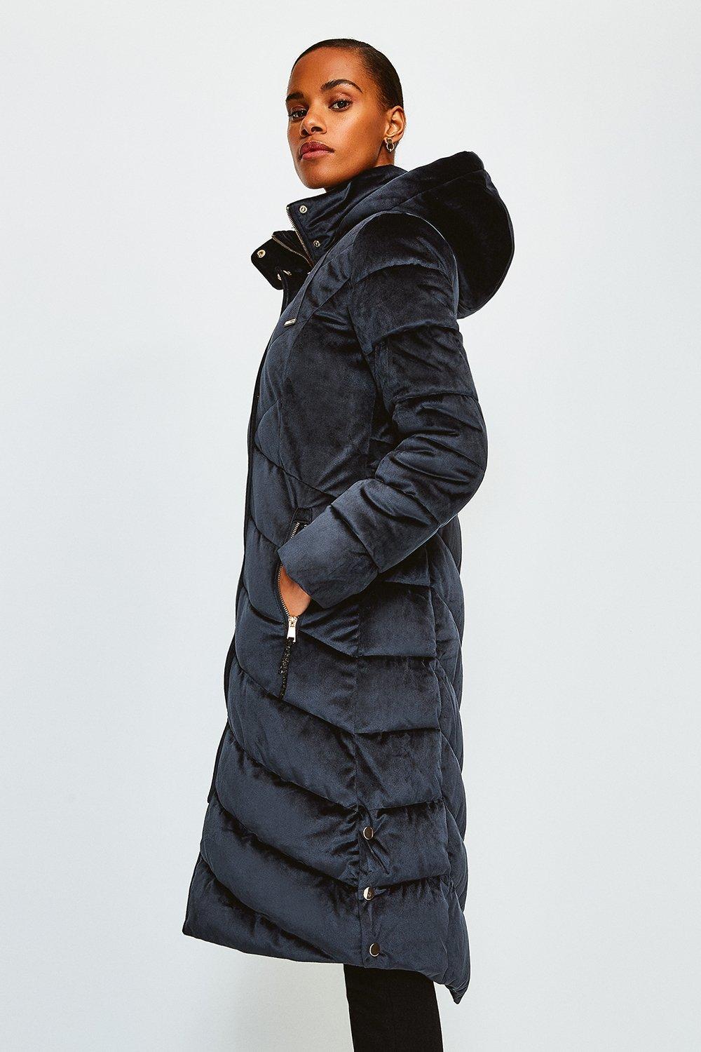 karen millen black quilted coat