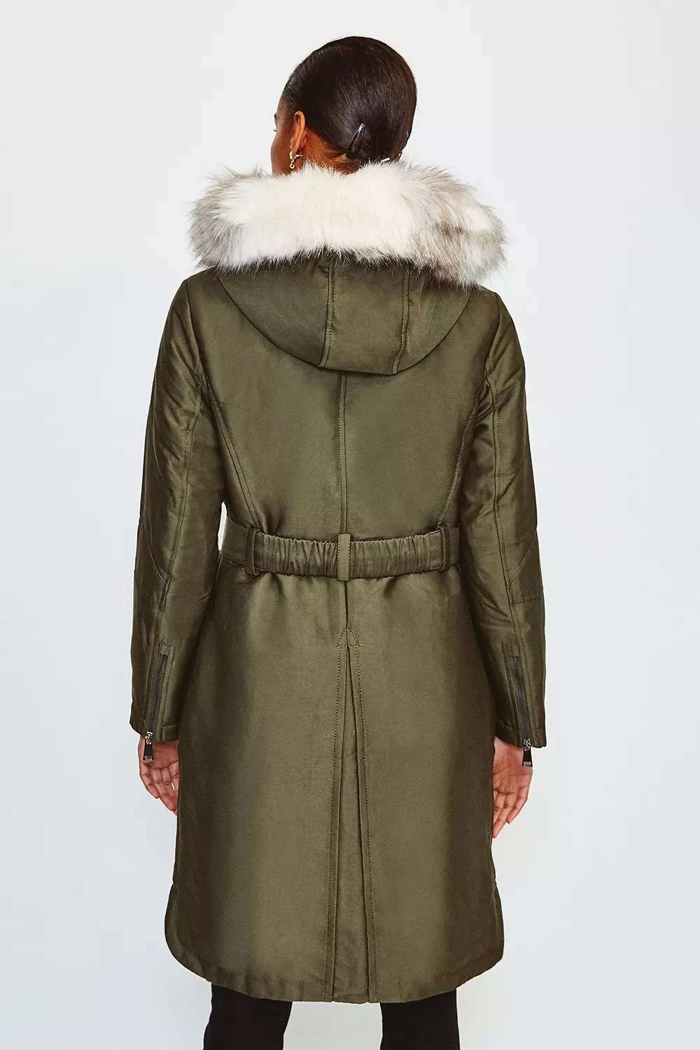 Faux fur trim parka 2024 coat