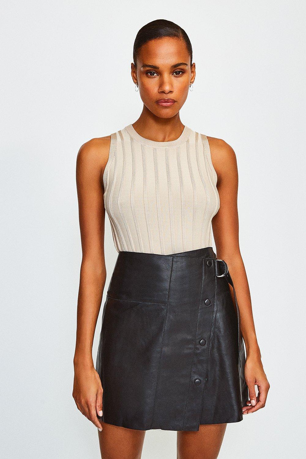 karen millen leather mini skirt