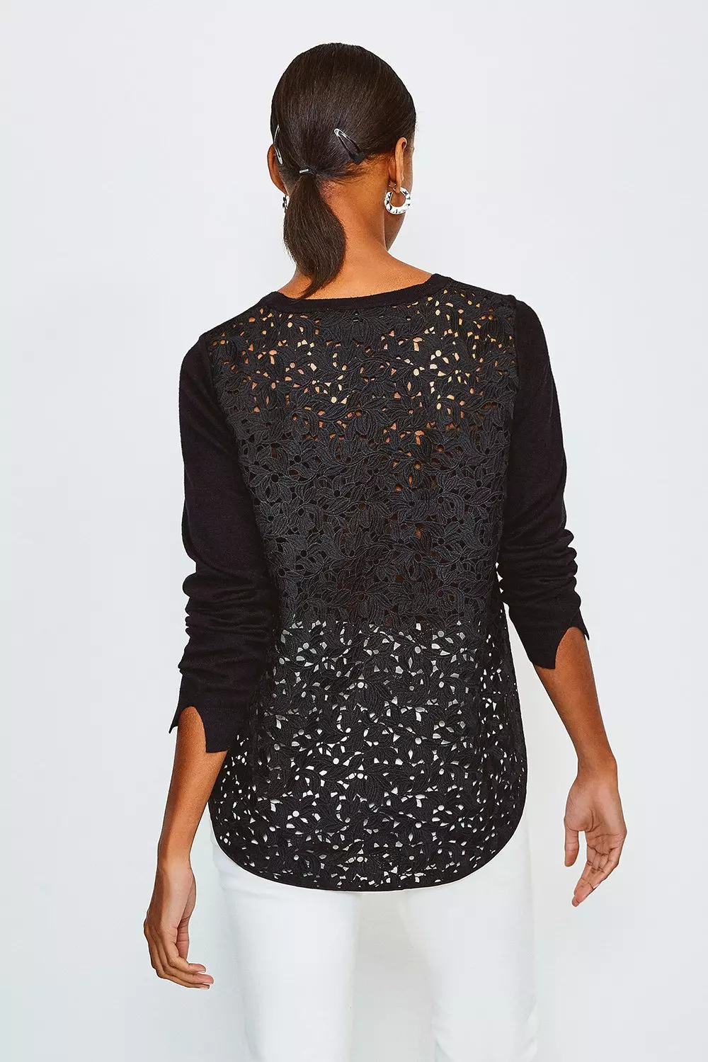 Lace shop back sweater