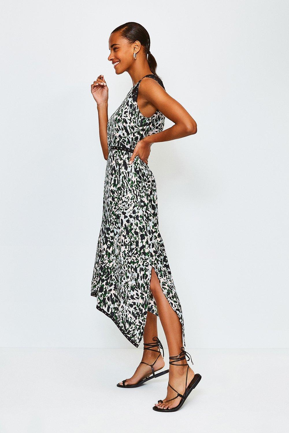 karen millen animal print midi dress