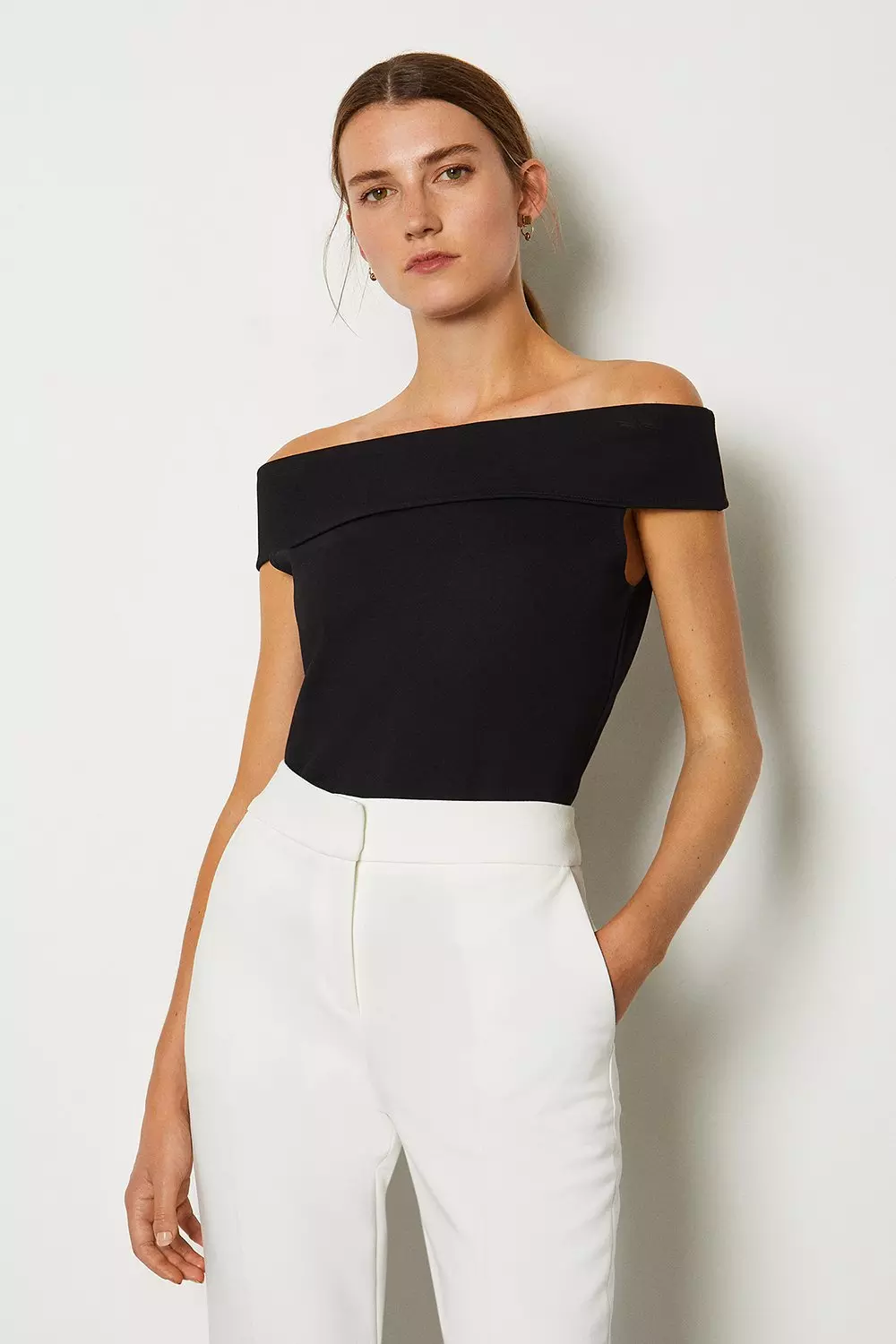 Karen millen black store bardot top